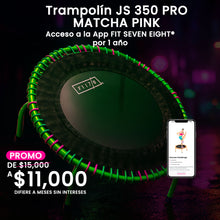 Cargar imagen en el visor de la galería, Trampolín JumpSport® 350 PRO Matcha Pink 🍵🌸 + 1 año de APP FIT 7/8 Online