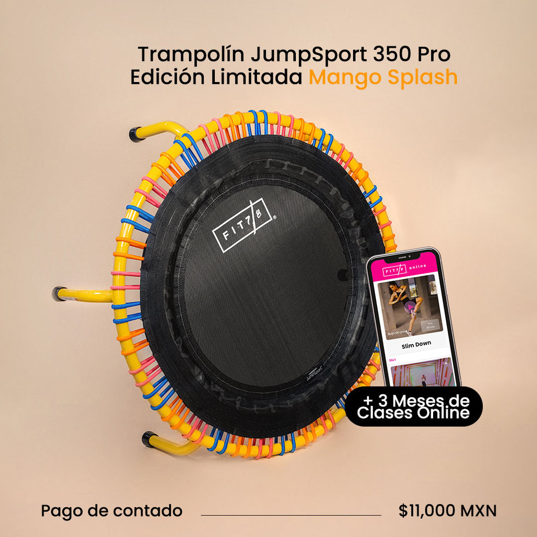 Trampolín JumpSport 350 PRO MANGO SPLASH + 3 Meses de clases Online